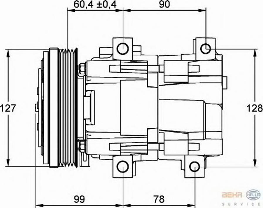 HELLA 8FK 351 113-081 - Компрессор кондиционера avtokuzovplus.com.ua