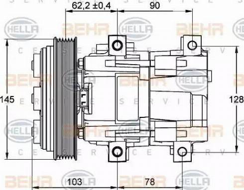 HELLA 8FK 351 113-171 - Компресор, кондиціонер autocars.com.ua