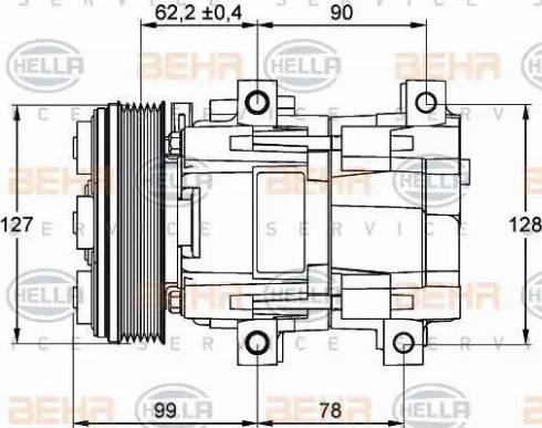 HELLA 8FK 351 113-231 - Компресор, кондиціонер autocars.com.ua