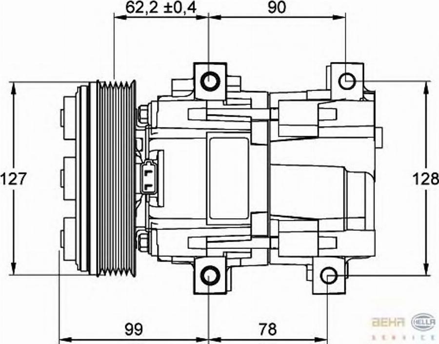 HELLA 8FK351113431 - Компресор, кондиціонер autocars.com.ua