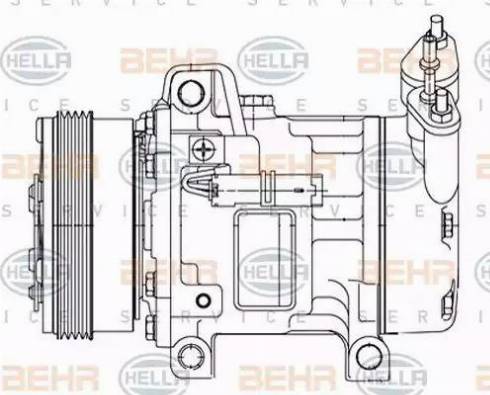 HELLA 8FK 351 316-051 - Компресор, кондиціонер autocars.com.ua