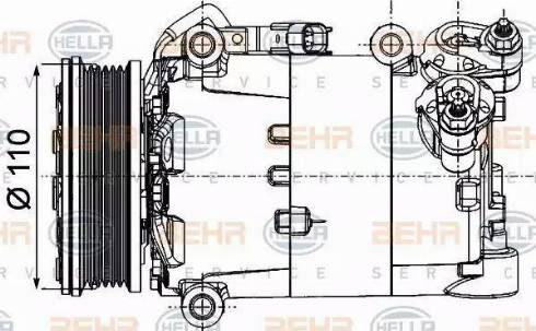 HELLA 8FK 351 334-361 - Компресор, кондиціонер autocars.com.ua