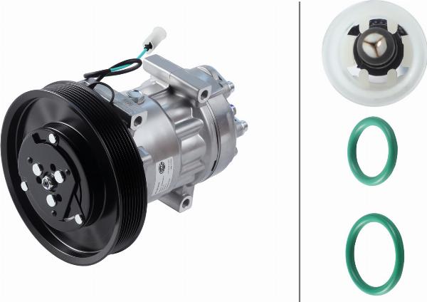 HELLA 8FK 366 200-051 - Компресор, кондиціонер autocars.com.ua