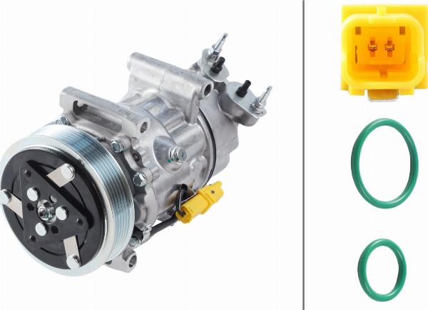 HELLA 8FK 366 200-691 - Компресор, кондиціонер autocars.com.ua