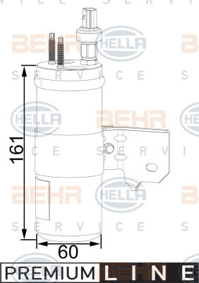 HELLA 8FT 351 001-721 - Осушувач, кондиціонер autocars.com.ua