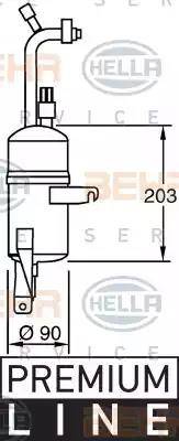 HELLA 8FT 351 335-131 - Осушувач, кондиціонер autocars.com.ua