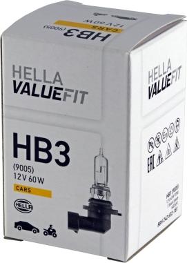 HELLA 8GH 242 632-181 - Лампа розжарювання VALUEFIT HB3 12V 60 65W P 20d autocars.com.ua