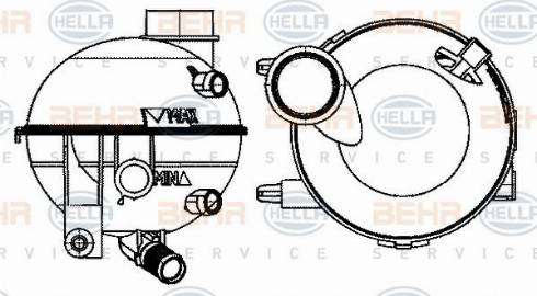 HELLA 8MA 376 702-414 - Компенсаційний бак, охолоджуюча рідина autocars.com.ua