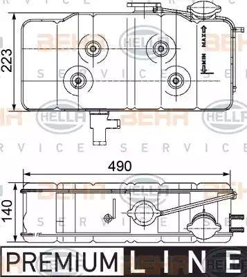 HELLA 8MA 376 705-211 - Компенсационный бак, охлаждающая жидкость avtokuzovplus.com.ua