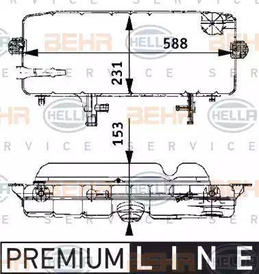 HELLA 8MA 376 705-301 - Компенсаційний бак, охолоджуюча рідина autocars.com.ua