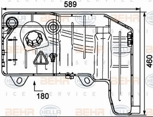 HELLA 8MA 376 705-514 - Компенсационный бак, охлаждающая жидкость avtokuzovplus.com.ua