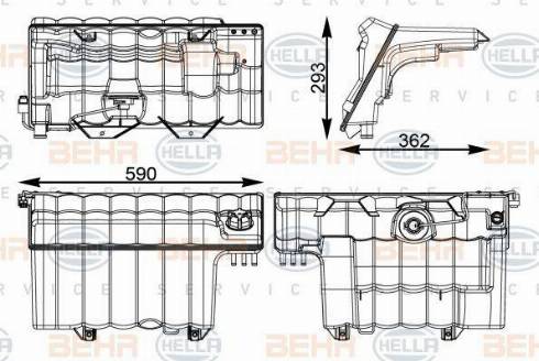 HELLA 8MA 376 733-744 - Компенсационный бак, охлаждающая жидкость avtokuzovplus.com.ua