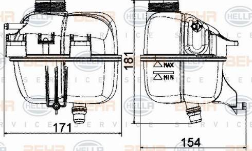 HELLA 8MA 376 737-224 - Компенсаційний бак, охолоджуюча рідина autocars.com.ua