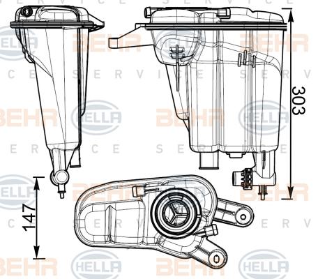 HELLA 8MA 376 741-764 - Компенсаційний бак, охолоджуюча рідина autocars.com.ua