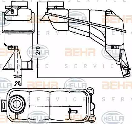 HELLA 8MA 376 755-121 - Компенсаційний бак, охолоджуюча рідина autocars.com.ua