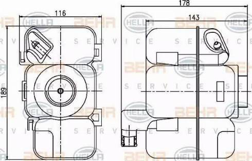 HELLA 8MA 376 789-741 - Компенсаційний бак, охолоджуюча рідина autocars.com.ua