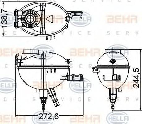 HELLA 8MA 376 789-771 - Компенсационный бак, охлаждающая жидкость avtokuzovplus.com.ua