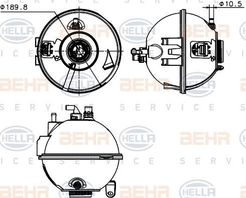 HELLA 8MA 376 799-684 - Компенсаційний бак, охолоджуюча рідина autocars.com.ua