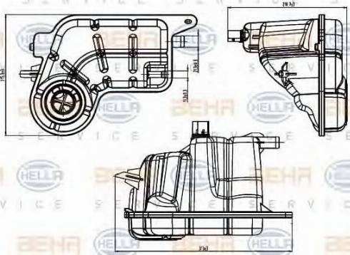 HELLA 8MA 376 923-021 - Компенсаційний бак, охолоджуюча рідина autocars.com.ua