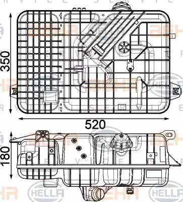 HELLA 8MA 376 923-791 - Компенсаційний бак, охолоджуюча рідина autocars.com.ua