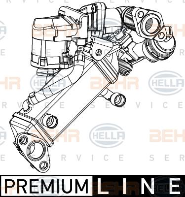 HELLA 8ME 376 745-381 - Радіатор, рециркуляція ОГ autocars.com.ua