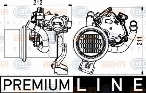 HELLA 8ME 376 745-411 - Радиатор, рециркуляция ОГ autodnr.net