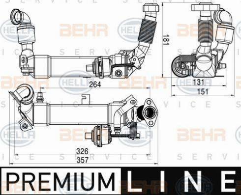 HELLA 8ME 376 745-471 - Радиатор, рециркуляция ОГ avtokuzovplus.com.ua