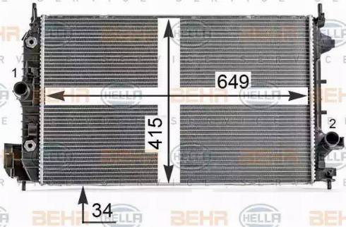 HELLA 8MK 376 700-271 - Радіатор, охолодження двигуна autocars.com.ua