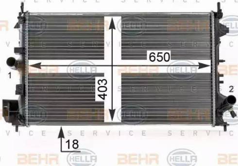 HELLA 8MK 376 700-351 - Радіатор, охолодження двигуна autocars.com.ua