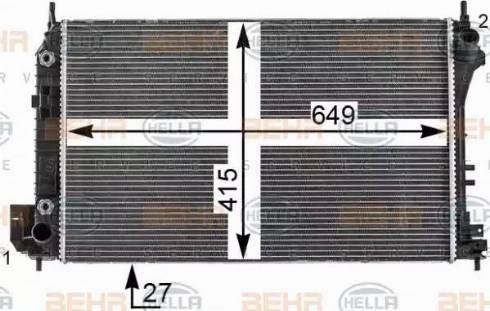 HELLA 8MK 376 700-441 - Радіатор, охолодження двигуна autocars.com.ua