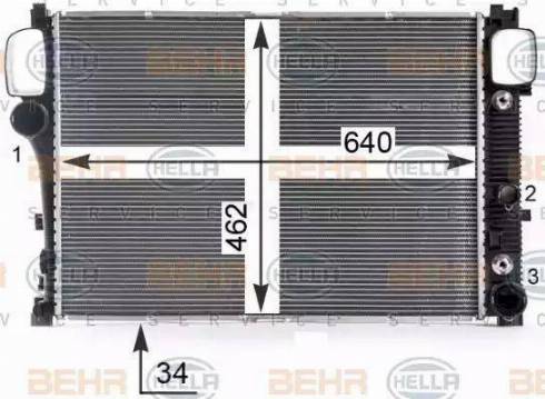 HELLA 8MK 376 700-611 - Радіатор, охолодження двигуна autocars.com.ua