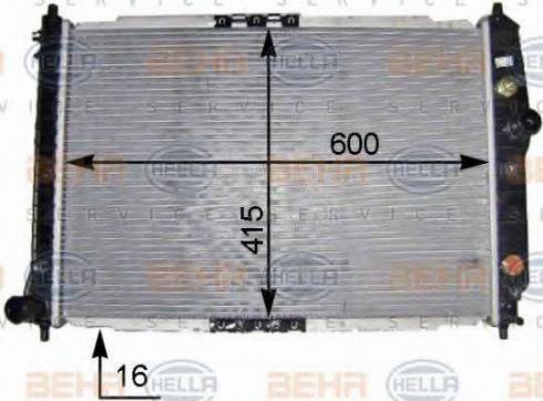 HELLA 8MK 376 704-834 - Радіатор, охолодження двигуна autocars.com.ua