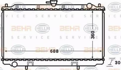 HELLA 8MK 376 705-631 - Радіатор, охолодження двигуна autocars.com.ua