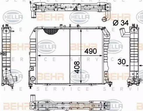 HELLA 8MK 376 705-701 - Радіатор, охолодження двигуна autocars.com.ua