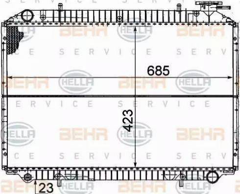 HELLA 8MK 376 706-431 - Радіатор, охолодження двигуна autocars.com.ua