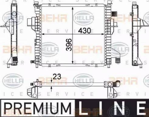 HELLA 8MK 376 706-541 - Радіатор, охолодження двигуна autocars.com.ua