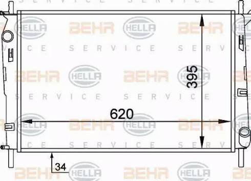 HELLA 8MK 376 706-631 - Радіатор, охолодження двигуна autocars.com.ua