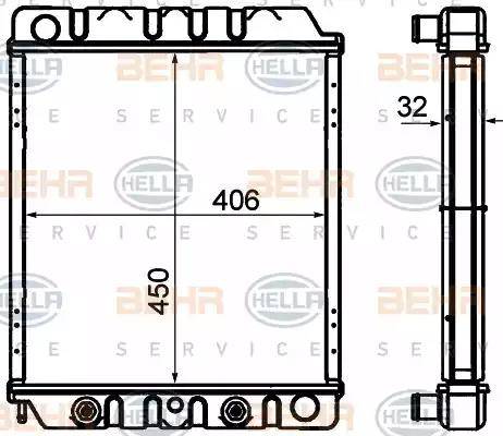 HELLA 8MK 376 706-791 - Радіатор, охолодження двигуна autocars.com.ua