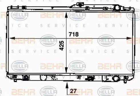 HELLA 8MK 376 707-401 - Радіатор, охолодження двигуна autocars.com.ua