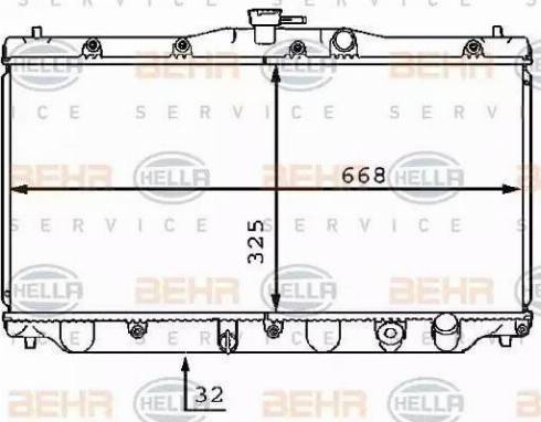 HELLA 8MK 376 707-501 - Радіатор, охолодження двигуна autocars.com.ua