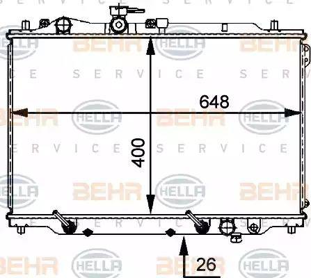 HELLA 8MK 376 707-531 - Радіатор, охолодження двигуна autocars.com.ua