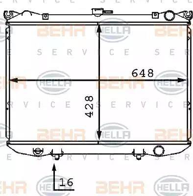 HELLA 8MK 376 707-561 - Радіатор, охолодження двигуна autocars.com.ua