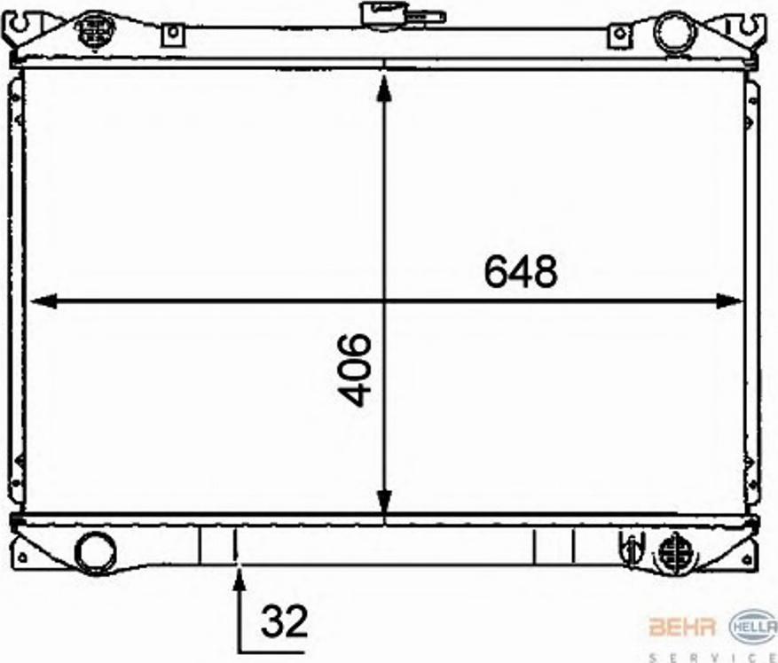 HELLA 8MK376707631 - Радіатор, охолодження двигуна autocars.com.ua