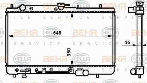 HELLA 8MK 376 708-061 - Радіатор, охолодження двигуна autocars.com.ua