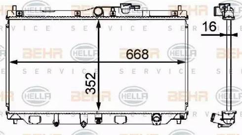 HELLA 8MK 376 708-131 - Радіатор, охолодження двигуна autocars.com.ua