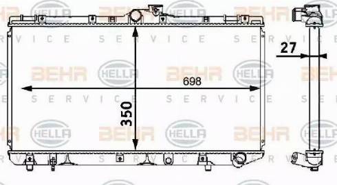 HELLA 8MK 376 708-161 - Радіатор, охолодження двигуна autocars.com.ua