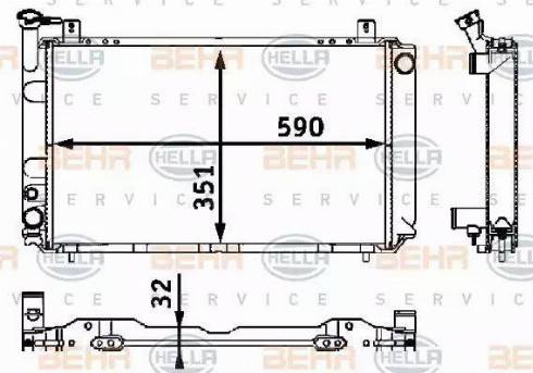 HELLA 8MK 376 708-271 - Радіатор, охолодження двигуна autocars.com.ua