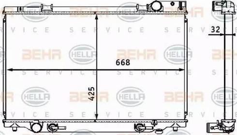 HELLA 8MK 376 708-341 - Радіатор, охолодження двигуна autocars.com.ua