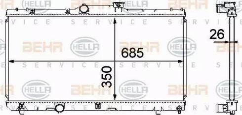 HELLA 8MK 376 708-391 - Радіатор, охолодження двигуна autocars.com.ua