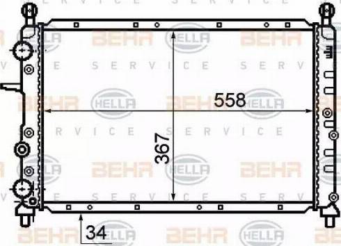 HELLA 8MK 376 708-491 - Радіатор, охолодження двигуна autocars.com.ua